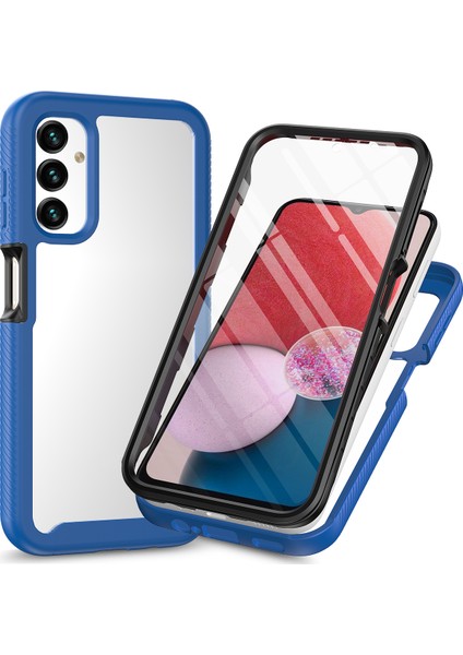 Samsung Galaxy A24 4g Için 3'ü 1 Arada Telefon Kılıfı Pet Screen Koruyucu-Dark Mavi (Yurt Dışından)