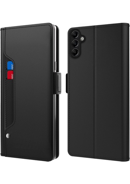 Samsung Galaxy A34 5g Için Pu Deri+Tpu Stand Kılıfı, Kart Tutucu Tasarım Telefon Kapak Black (Yurt Dışından)