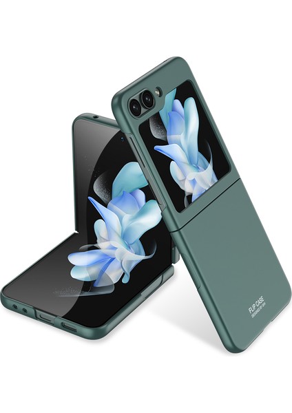 Samsung Galaxy Z Flip5 Için Gkk 5g Şok Geçirmez Kılıf Ultra Ince Sert Pc Telefon Kapak Yeşil (Yurt Dışından)