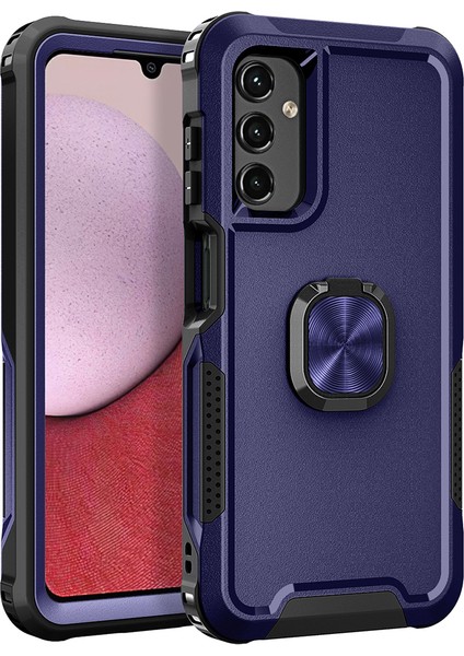 Samsung Galaxy A54 Için 5g Rotatable Ring Kickstand Telefon Kılıfı Pc+Silikon Anti-Çizelge Kapak Navy Blue (Yurt Dışından)