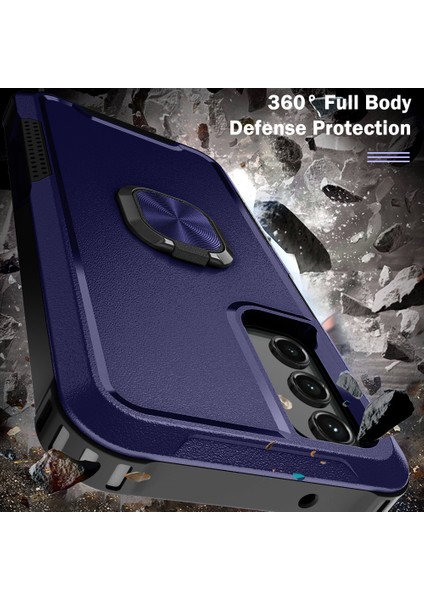 Samsung Galaxy A54 Için 5g Rotatable Ring Kickstand Telefon Kılıfı Pc+Silikon Anti-Çizelge Kapak Navy Blue (Yurt Dışından)