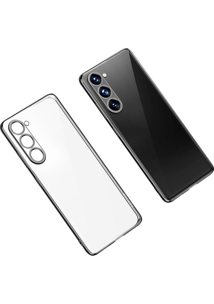 Samsung Galaxy S23+, Düz Kenar Elektraplama Yumuşak Tpu Case-Black Için Sulada Clear Telefon Kapağı (Yurt Dışından)