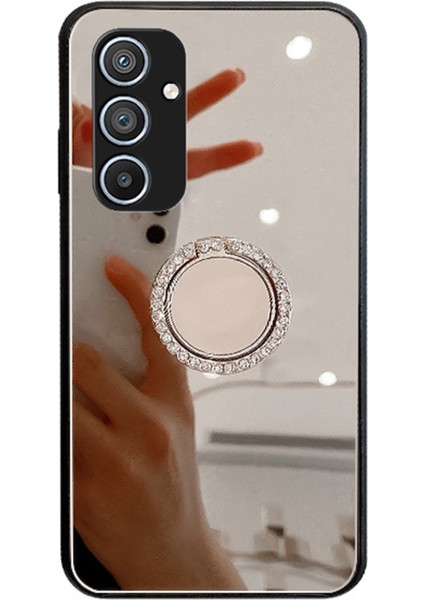 Samsung Galaxy A54 5g Makyaj Aynası Kasası Kickstand Tpu+Pc Anti-Çizelge Telefon Kapak Silver (Yurt Dışından)