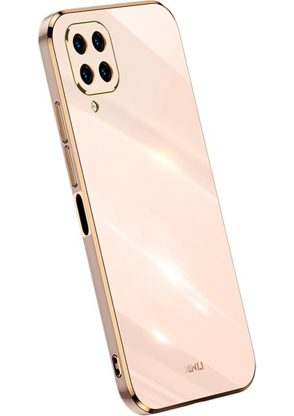 Samsung Galaxy M32 Için Xinli Telefon Kılıfı (Global Versiyon) 4g, Elektrokaplama Altın Kenar Tpu Koruyucu Kapak Pembe (Yurt Dışından)