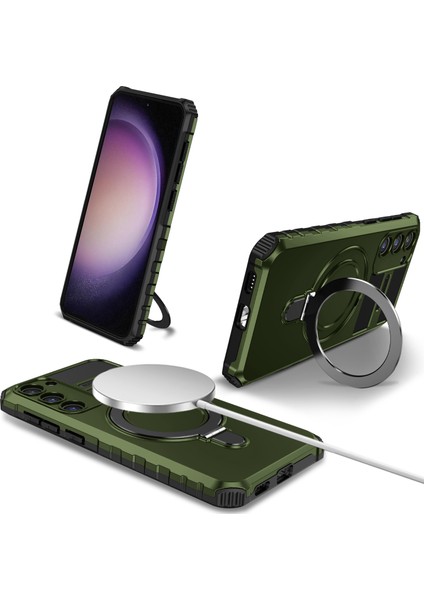 Samsung Galaxy S23 Yüzük Kickstand Telefon Kasası Şok Geçirmez Pc+Tpu Manyetik Kapak Yahudi (Yurt Dışından)