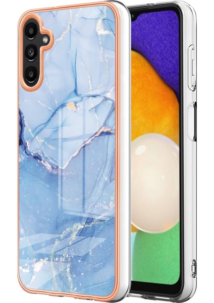 Samsung Galaxy A14 Için Tpu Kılıfı A14 5g Elektrapılaşma Imd Telefon Kabuğu Mermer Deseni 2.0mm Telefon Kapak Mavisi (Yurt Dışından)