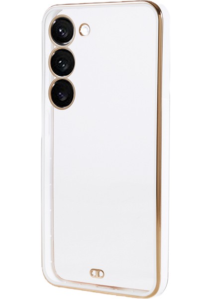 Samsung Galaxy S22 Için 5g Elektrapılaşma Telefon Kılıfı Çift Renk Anti-Drop Tpu Kapak-Beyaz (Yurt Dışından)