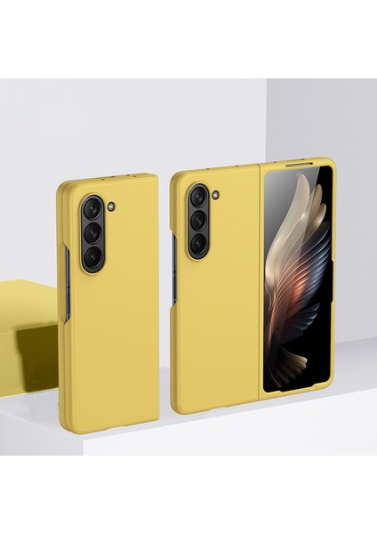 Samsung Galaxy Z Fold5 5g Sabit Pc Telefon Kılıfı Cilt-Touch Anti-Slatch Cover-Sarı (Yurt Dışından)