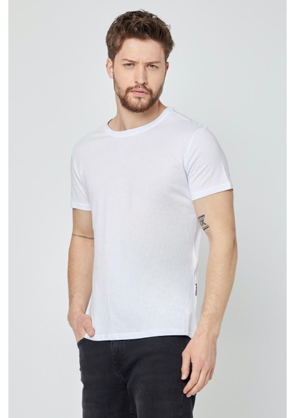 mmetalic Metalıc Erkek Çok Renkli T- Shirt Regular Fit Rahat Kesim Bisiklet Yaka 3'lü Basic Tişört Paketi