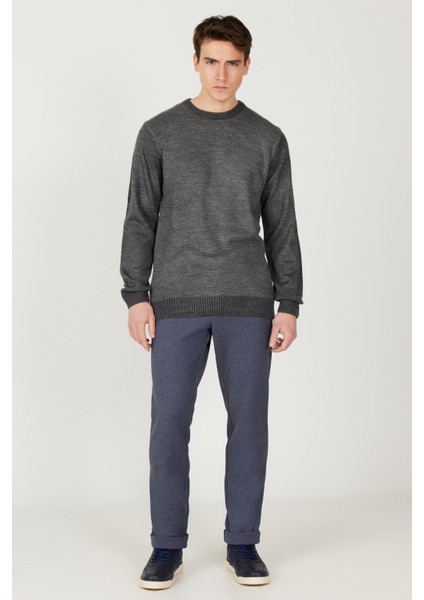 Erkek Lacivert Slim Fit Dar Kesim Beli Bağlamalı Esnek Pantolon fiyatları