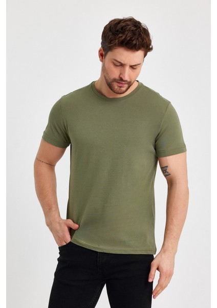 Metalıc Erkek Çok Renkli T- Shirt Regular Fit Rahat Kesim Bisiklet Yaka 3'lü Basic Tişört Paketi
