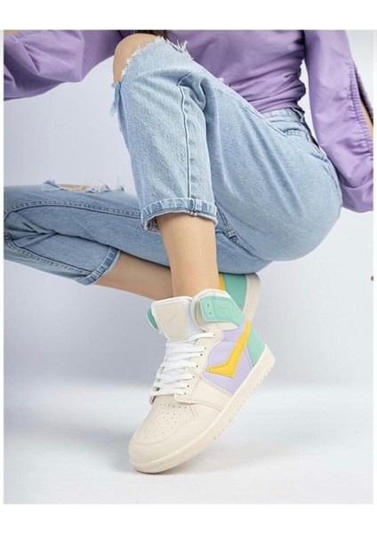 Unısex Boğazlı Jordan Renkli Spor Ayakkabı Sneaker