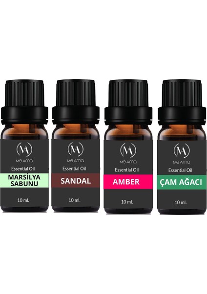 Amber-Sandal-Palo Santo ve M.sabunu Buhurdanlık Kokusu 4'lü Set