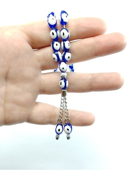 Tesbih Araba Dikiz Ayna / Vites Süsü / Nazar Boncuğu El Yapımı Polyester Hediyelik Eşya
