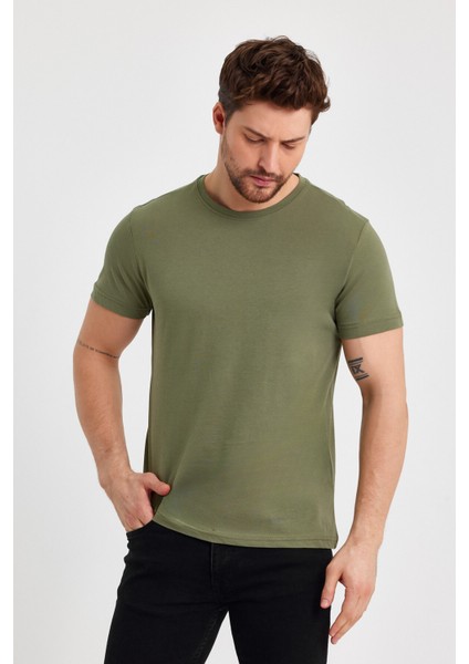 Metalıc Erkek Çok Renkli T- Shirt Regular Fit Rahat Kesim Bisiklet Yaka 5'li Basic Tişört Paketi