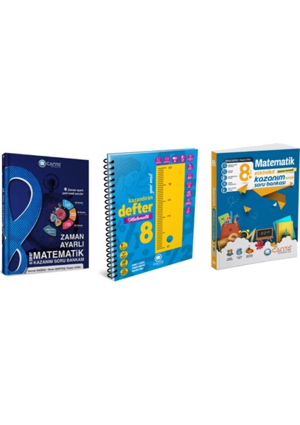 8. Sınıf Matematik Kazandıran Defter - Etkinlik Kazanım Soru Bankası ve Zaman Ayarlı Kazanım Soru Bankası 3 Kitap