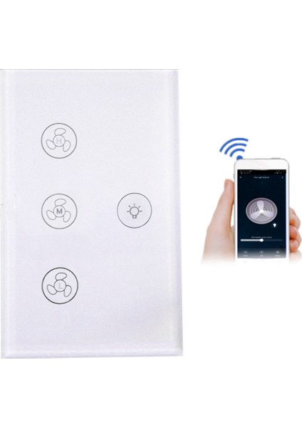 Wifi Akıllı Tavan Fanı Işık Lambası Duvar Anahtarı Akıllı Yaşam/tuya App Uzaktan Çeşitli Hız Kontrolü (Yurt Dışından)