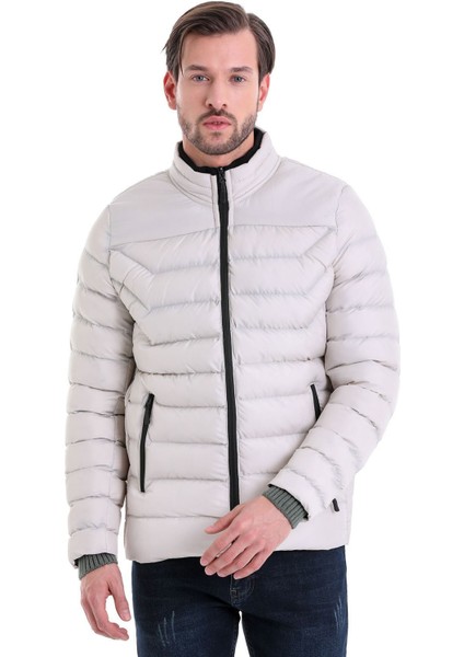 Unisex Slim Fit Düz Yaka Rüzgar Geçirmez Erkek Kışlık Şişme Mont fiyatları