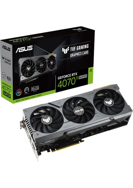 TUF-RTX4070TIS-16G-GAMING Nvıdıa Geforce 16GB GDDR6X 256BIT 2640MHZ 2xhdmı 3xdp Rgb Dlss3 Ekran Kartı 