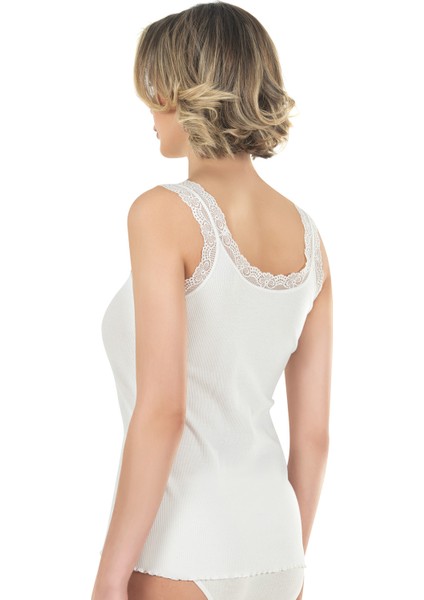 Özkan 26816 Kadın Pamuklu Fitilli Yakası Dantel Detaylı Kalın Askılı Atlet fiyatları