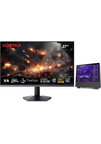 Airfly X6 Intel Core I7 14700K 32GB Ddr5 Ram 4tb Nvme M.2 SSD 8gb RTX4060Tİ Freedos Masaüstü Bilgisayar 27" 240Hz ZET966501512