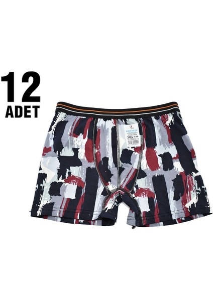 505 Erkek Çocuk Desenli Boxer 12'li