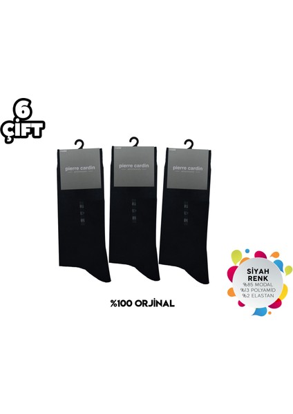 936-SIYAH Erkek Modal Çorap 6'lı