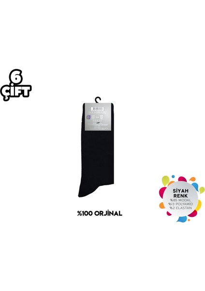 933-SIYAH Erkek Modal Çorap 6'lı