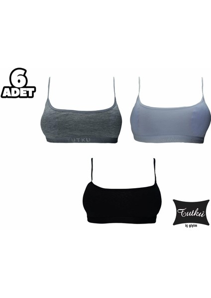 0847 Kız Çocuk Pedli Alıştırma Sütyen 6'lı fiyatları