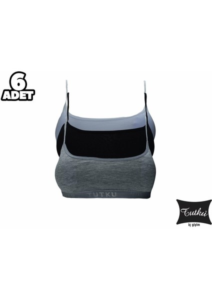 0847 Kız Çocuk Pedli Alıştırma Sütyen 6'lı modelleri