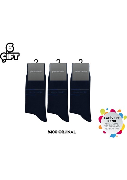 933-LACIVERT Erkek Modal Çorap 6'lı
