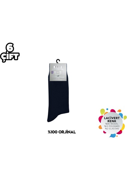 933-LACIVERT Erkek Modal Çorap 6'lı modelleri