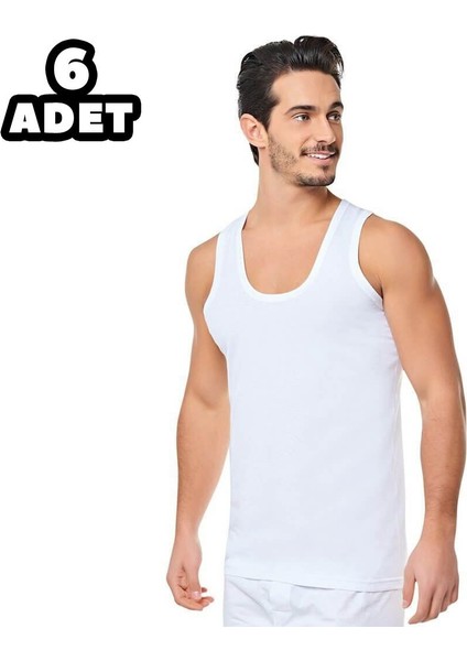 Seher Beyaz Erkek Penye Atlet 6'lı