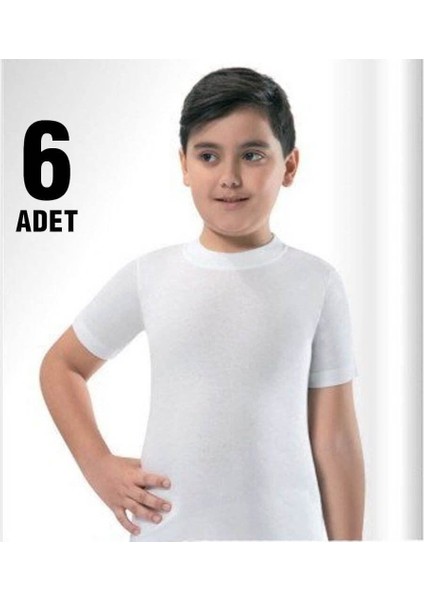 Erkek Çocuk Penye Sıfır Yaka Atlet 6'lı