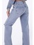 Yırtıklı Detaylı Ve Düşük Belli Rahat / Relaxed Palazzo Pantolon Kadın Kot Pantolon Orta Mavi Denim 5