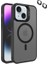 Apple iPhone 14 Plus Kılıf Magsafe Sert Mika Standlı + Lens Koruyucu 1