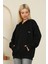 Oversize Model Fermuarlı Sweatshirt Siyah 1
