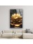 Altın Lotus Çiçeği Temperli Cam Duvar Tablosu 1