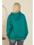 Oversize Model Fermuarlı Sweatshirt Yeşil 4