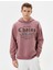Kapşonlu Sweatshirt Slogan Baskılı Uzun Kollu - Koton - 4SAM70089MK - Pembe - S 1