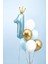 Taçlı 1 Rakam Folyo Balon 1 Yaş Balonu Gold Taçlı Mavi 90CM 4