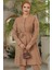 Düğmeli Camel Tesettür Tunik 658C 1