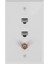 Ethernet Koaksiyel Duvar Plakası, 2 Port Cat6 RJ45 Keystone ve 1 Port F Tipi Konnektör Koaksiyel Keystone Dişi - Dişi Duvar Plakası (Yurt Dışından) 1