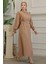 Kemerli Camel Tesettür Elbise 661C 1