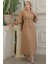 Kemerli Camel Tesettür Elbise 661C 2
