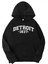 Siyah Detroit Baskılı Kapüşonlu Sweatshirt 1