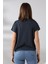 Dik Yaka Pamuklu T-Shirt 19588 Füme 4