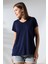 Salaş V Yaka Kısa Kol T-Shirt 19410 Lacivert 2