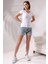 Pamuklu V Yaka Kısa Kol Basic T-Shirt 21043 Beyaz 1