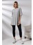 Oversize Yırtmaçlı Raporlu Tunik T-Shirt 21493 Grimelanj 1